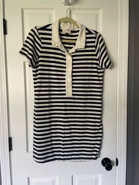 Universal Thread Navy and White Striped Polo Dress